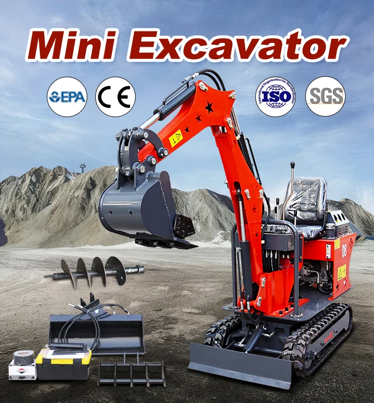 Mini-Bagger Kompakter Hydraulikbagger für Bau- und Landwirtschaftszwecke mit Gummiketten Maßgefertigt – Detail 2