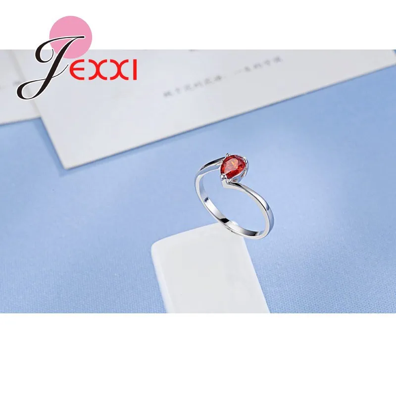925 Sterling Silver Ring Enthusiasm Fashion Luxury Style Fire Red Crystal Stone Cubic Zirconia For Women Proposal Jewelry