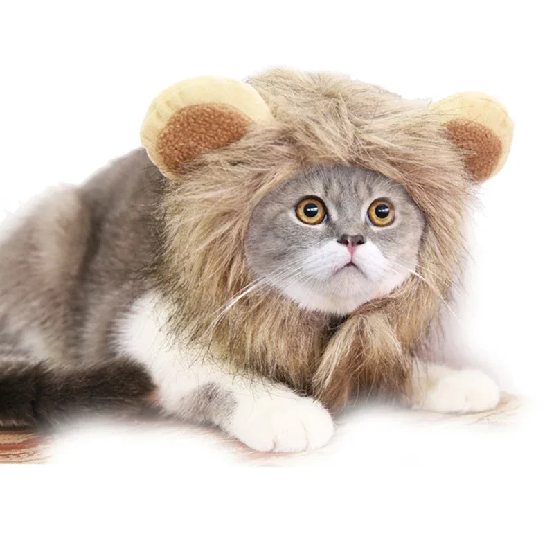 Cute Cat Dress Up Hat Lion Mane Cosplay for Cat Puppy Lion Wig Costume Party Decoration Halloween Christmas GatosPet Supplies