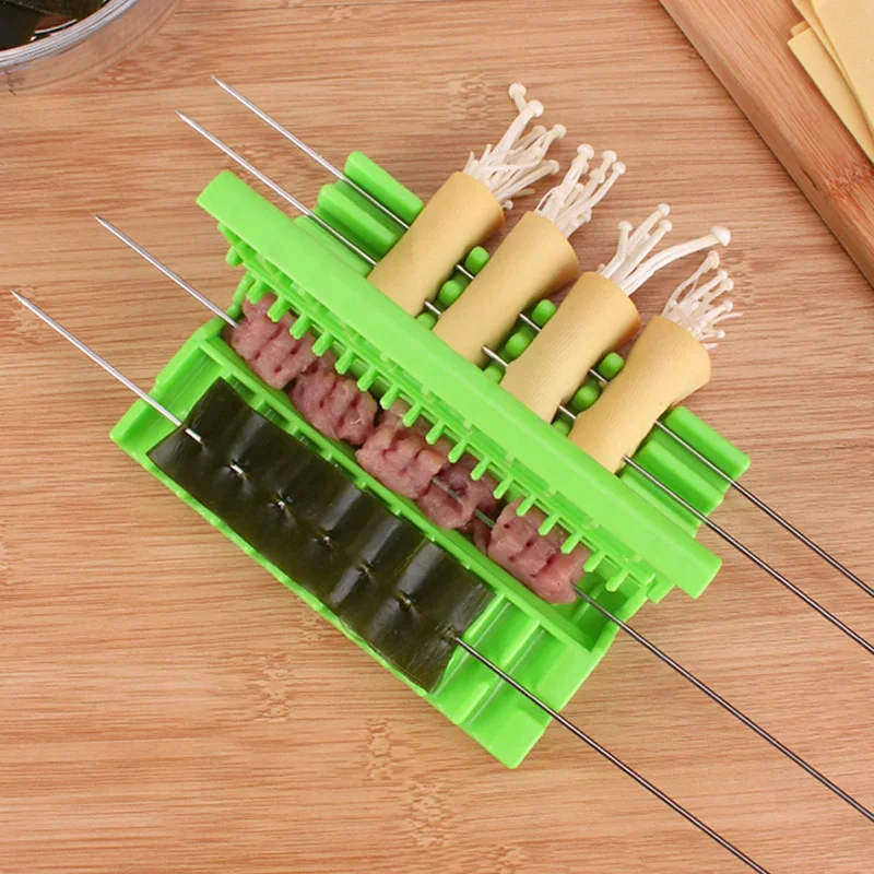 Skewers Kebab Maker Barbecue Stringer Box Machine Beef Pork Meat Vegetables String Grill Kitchen Accessories Outdoor BBQ Gadget