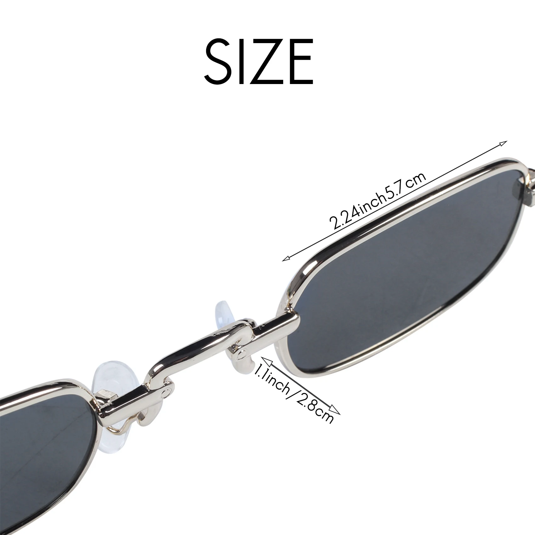 GET! Retro Punk Glasses Clear Square Sunglasses Female Retro Sunglasses Men Metal Frame-Black Gray & Gold
