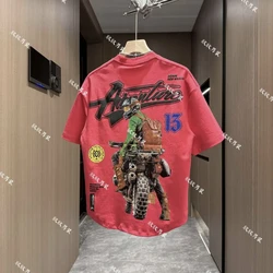 New Short-sleeved for Men's Painted Prints Fashionable and Trendy Versatile Dovetail T-shirt for Men