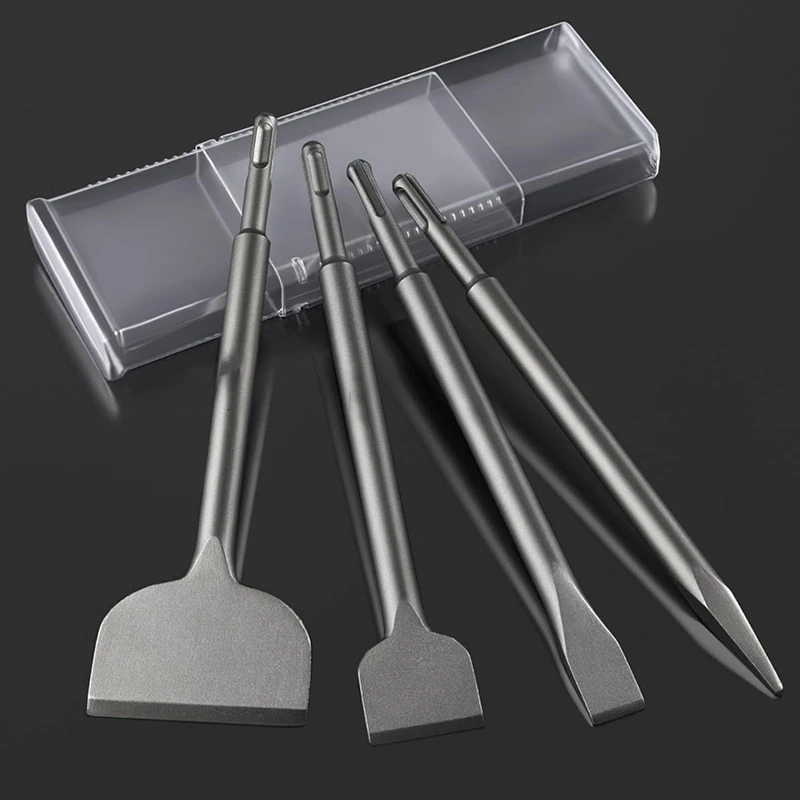 SDS Chisel Set, 4Pcs Tile Removal Chisel Bits For SDS Plus Rotary Hammer Drill Attachments, For Demolition Chipping