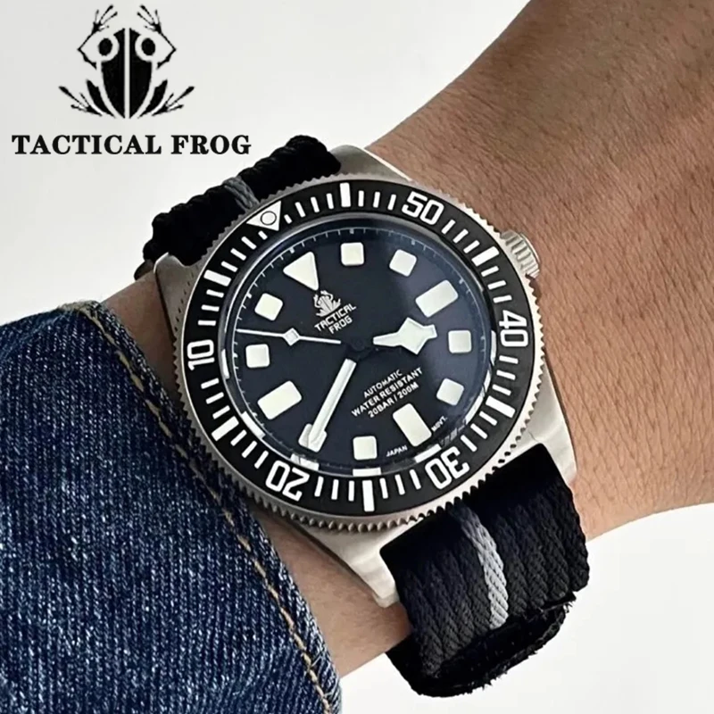 Tactical Frog FXD Titanium Watch Men Sapphire Glass 200M Waterproof BGW-9 Luminous NH35 Automatic Mechanical Dive Wristwatch V4