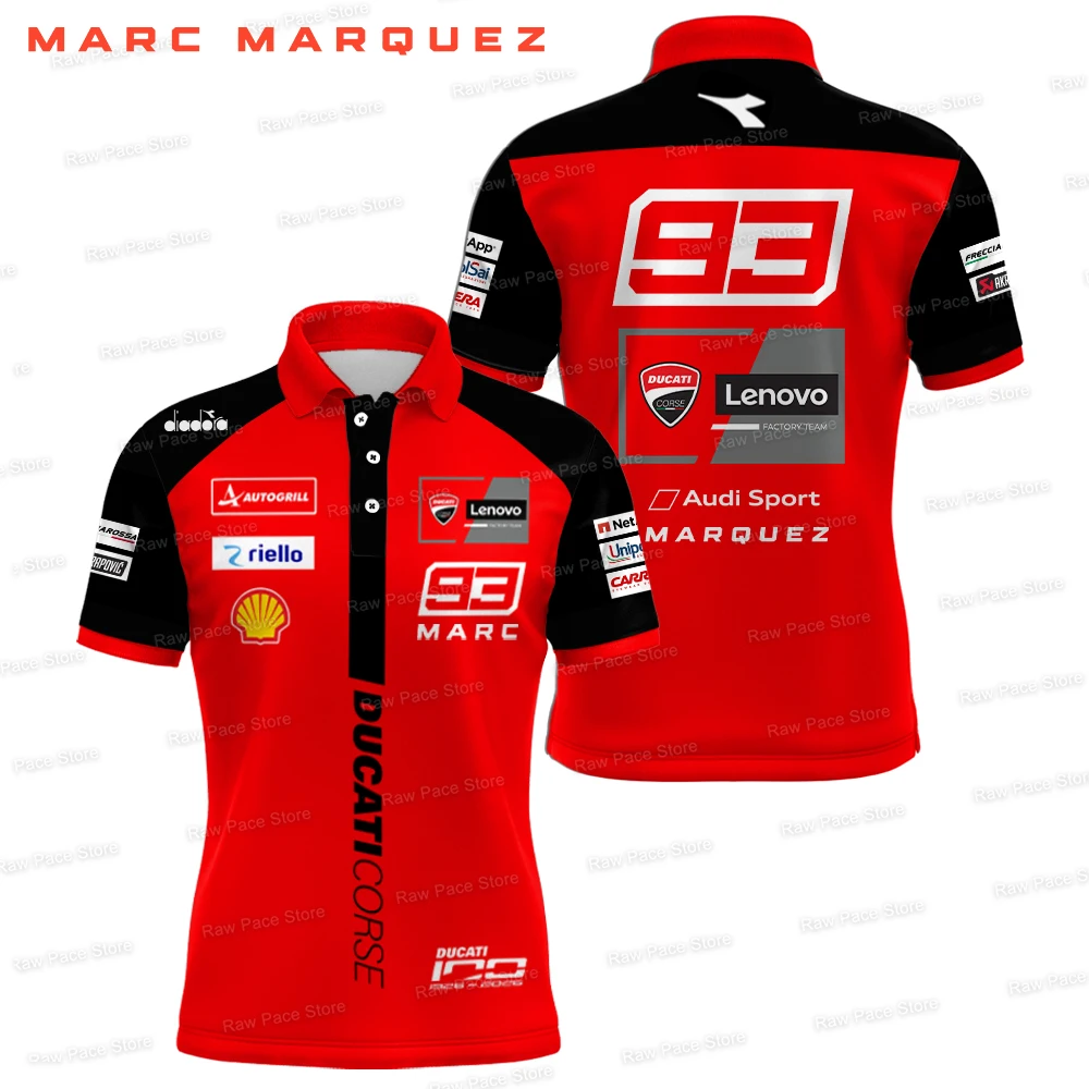 2026 New Marc Marquez 93 Racing Team Polo Shirt For Men Motorcycle Sports Breathable T-Shirts Daily Casual Plus Size Polo Gifts