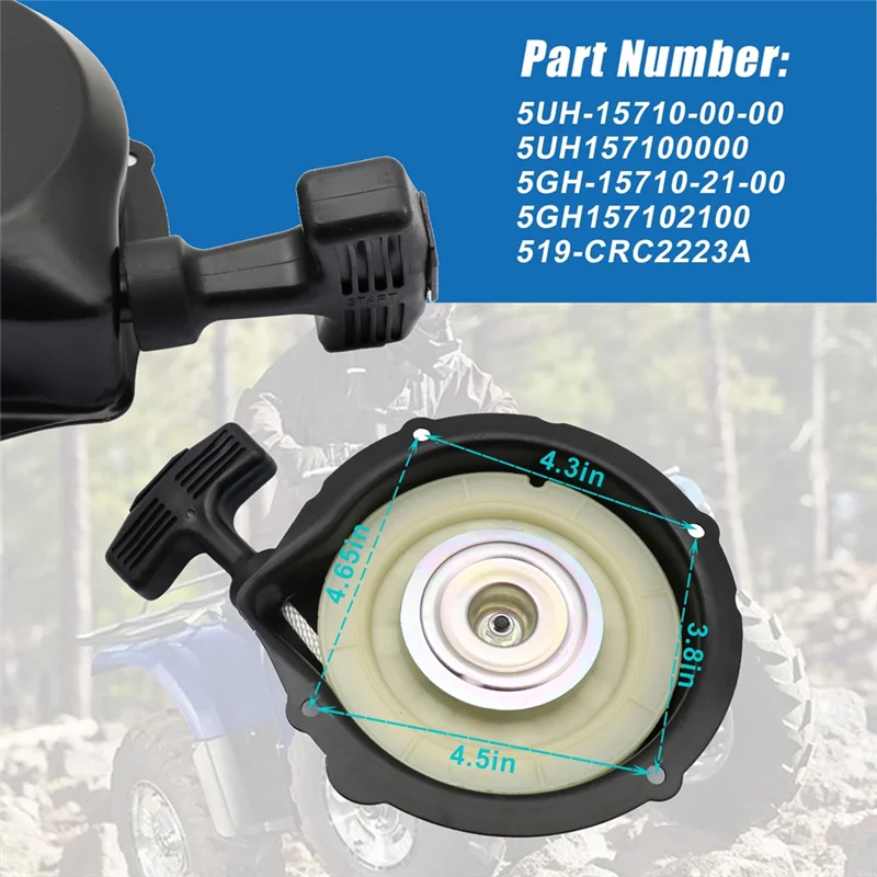 

For Bruin Grizzly Kodiak 350 400 450 660 Compatible Recoil Starter Pull Start 5UH-15710-00-00 5GH-15710-21-00