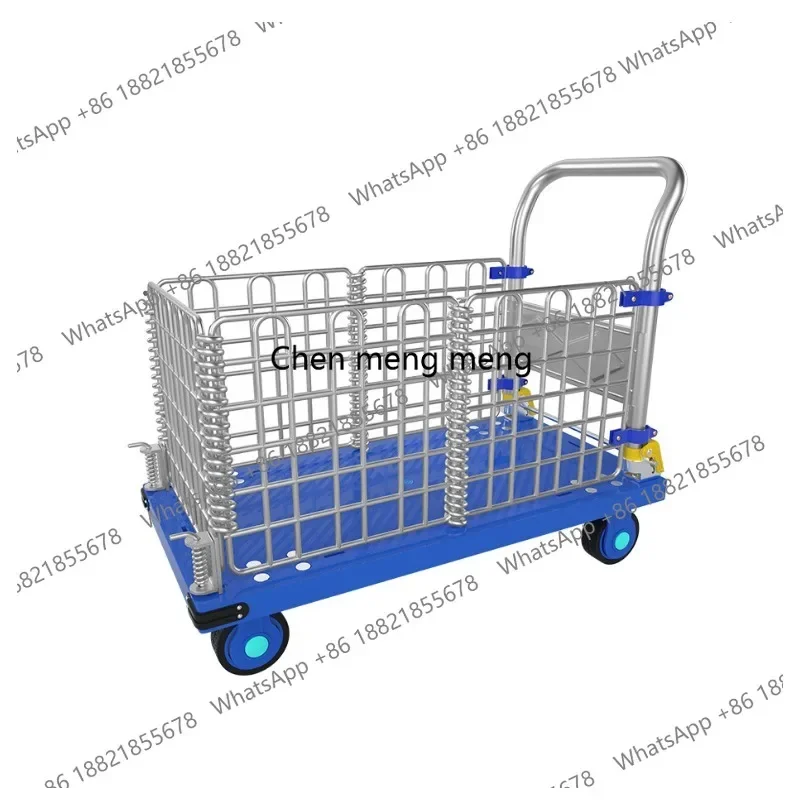 A55 Folding Hand Truck With Mesh Side Panels 4 5 Inch Quiet Wheels For Home Garden Grocery Shopping Lightweight Cart