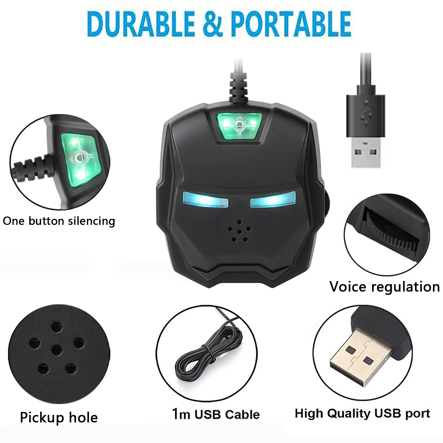 GAM-UM07 Desktop 360 Omnidirectional Microphone for Computer Game Live Recording Online Conference