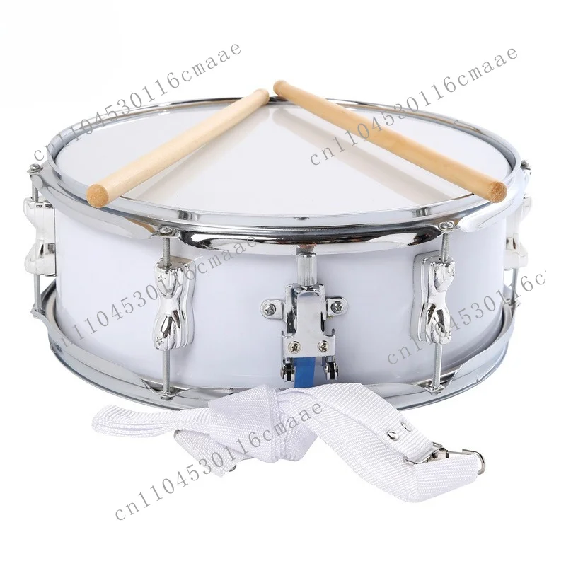 2026 Hot-selling musical instrument tools 13-inch white snare drum, two-tone , team , student , high-end type