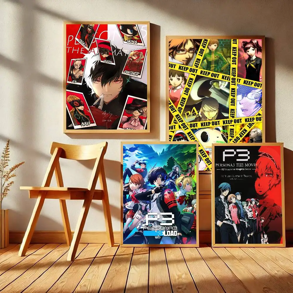 Game P-Persona 3 Reload  Classic Vintage Posters Whitepaper Prints Posters Artwork Kawaii Room Decor