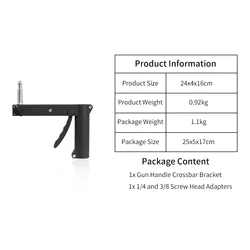 Adjustable Gun Handle Stainless Steel Photo Heavy Duty Photography  Holder For Photography Softbox LED Spot Light