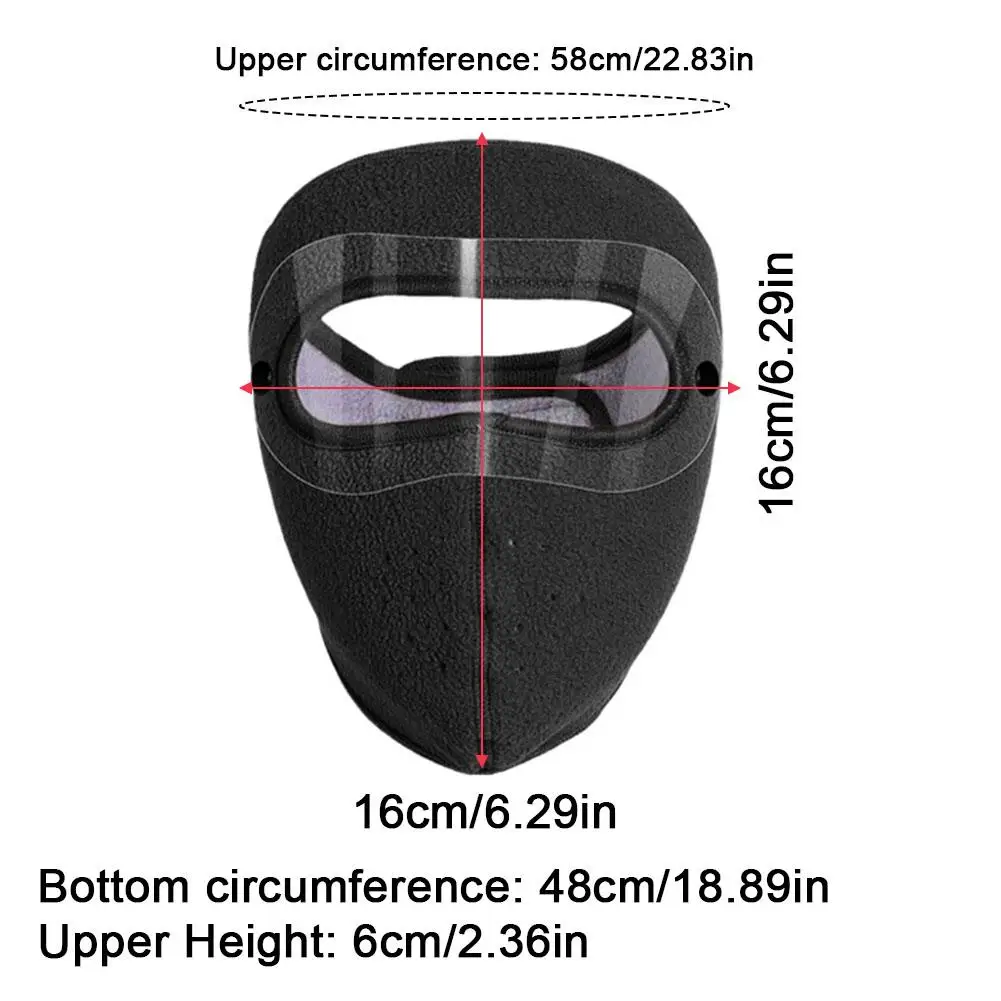 Windproof Anti Dust Full Face Masks Cycling Ski Breathable Masks Eye Shield HD Anti Fog Goggles Hood Cover Winter Warm Hat Caps
