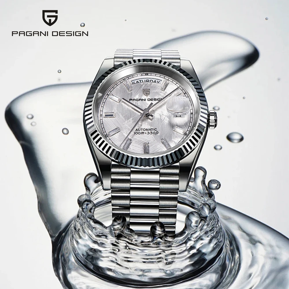 2025 Neue PAGANI DESIGN Uhren Luxus Meteorit Saphir Mechanische Uhr für Herren Top Edelstahl Automatik Wasserdichte Uhr