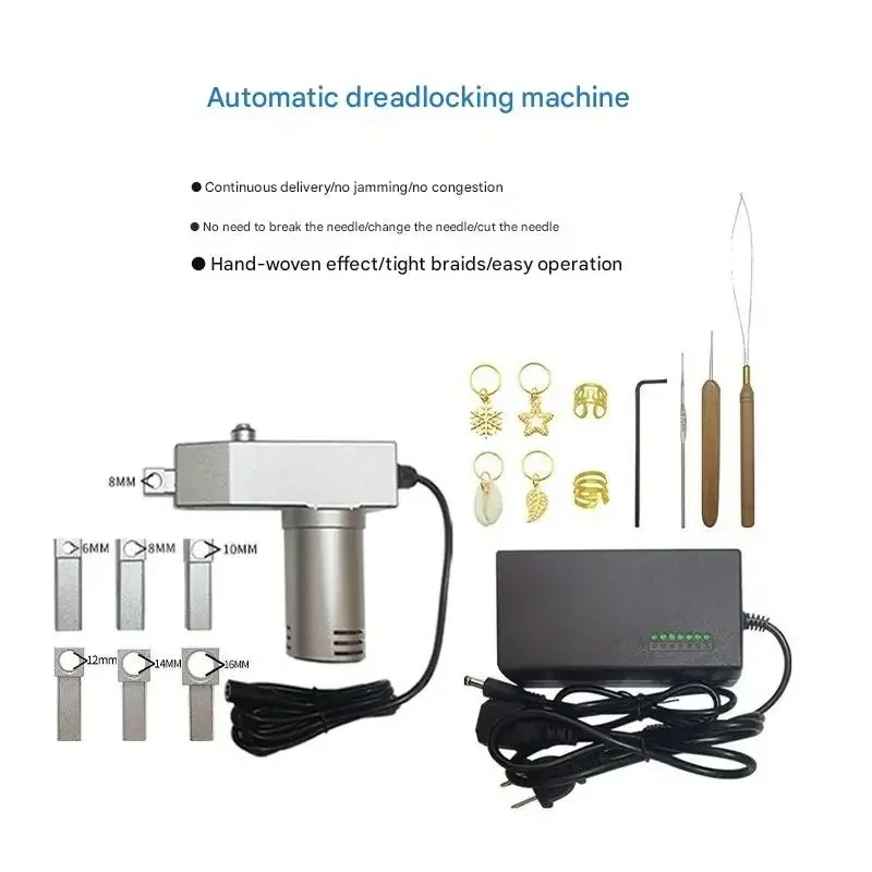 Auto Dreadlock Crochet Electric Machine Stainless Steel Hair Making Weaving Equipment