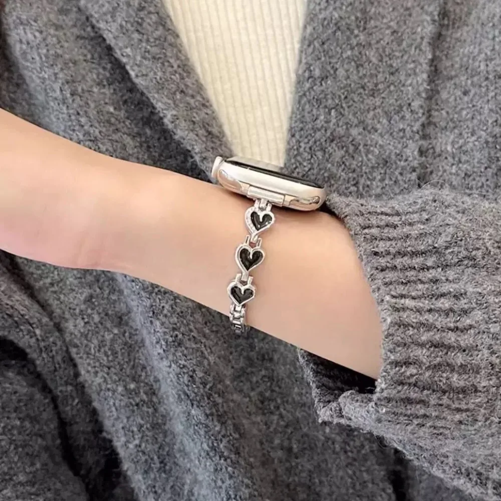 Herzförmiges Uhrenarmband für Apple Watch, Größen 38-49 mm, kompatibel mit Apple Watch Series S11-1 SE Ultra (Uhr nicht im Lieferumfang enthalten)