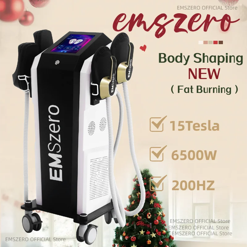 EMSzero EMS Body Slimming Sculpting in Sculpt Machine 6500W Weight Lose Electromagnetic Muscle Fat Removal with 4 Handle