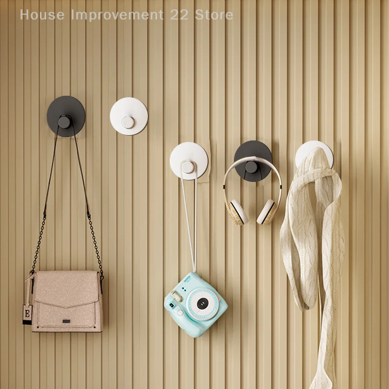 Ganchos de pared sin perforaciones, ganchos adhesivos fuertes y resistentes para colgar toallas, ropa y albornoces, 4 Uds.