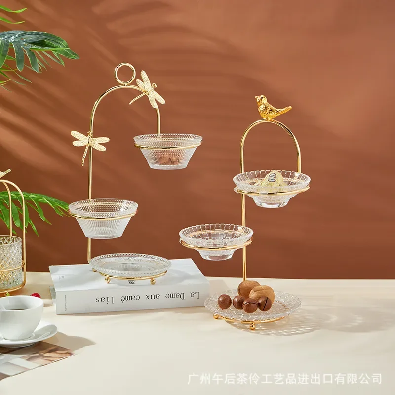 Modern Multi Tier Fruit Plate Stand Creative Snack Tray for Living Room Coffee Table Dried Fruit Candy Holder Home Decor Gift
