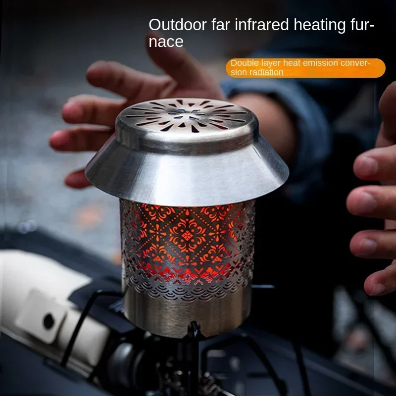 

Outdoor Heater Camping Portable Heater Cassette Stove Heating Hood Stainless Steel Mini Heating Equipment