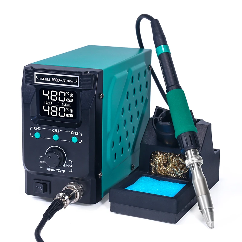 YIHUA 939D+IV high power 300W constant temperature welding table 90W intelligent dormant electric soldering iron