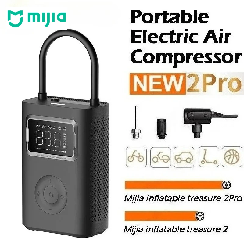 

Mijia Air Pump 2Pro Portable Electric Air Compressor Mi Inflatable Treasure 150psi High Pressure Motorcycle Car Soccer