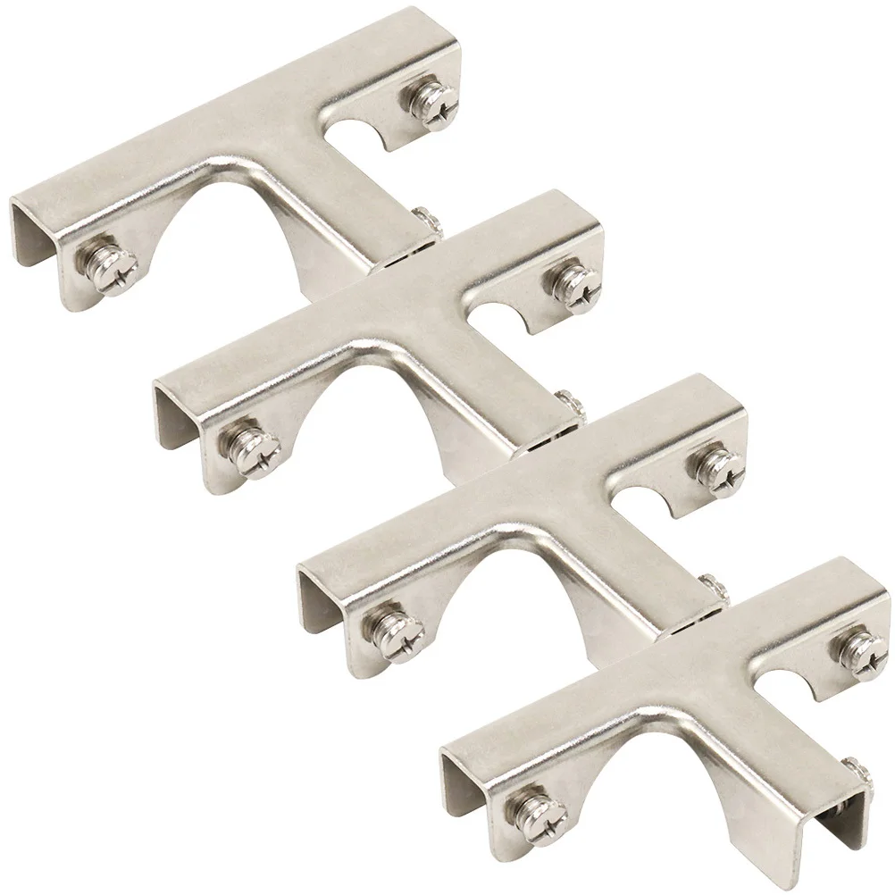 

4pcs T Shape Clamps 10-12Mm Steel Shelf Bracket For Display Cabinet Aquarium Glass To Glass Connectors Clamp Holder