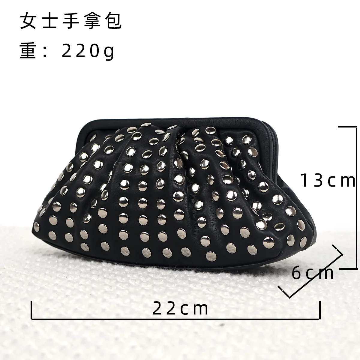 Moda feminina punk stud bolsas de couro macio do plutônio bolinho embreagem luxo envelope saco designer bolsa ombro noite