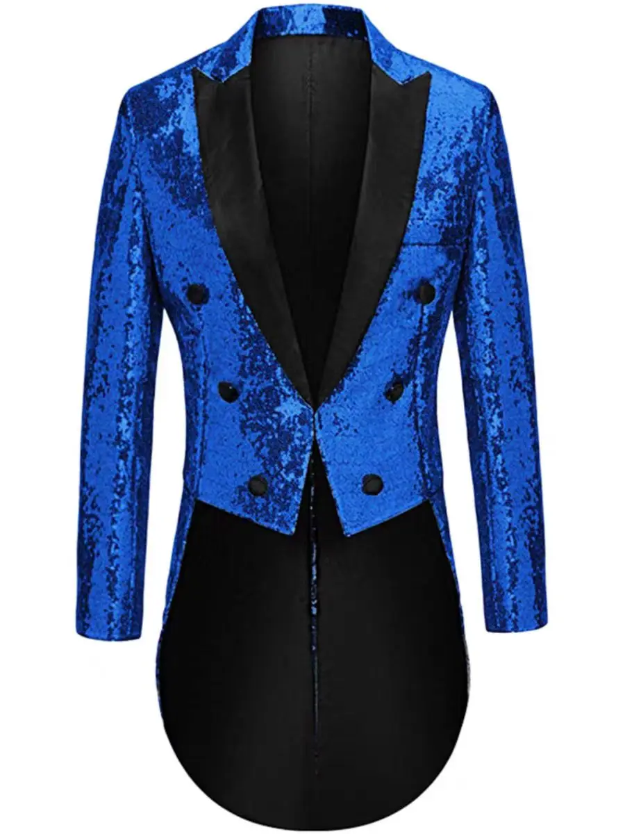 

Multi Colored Sequined Tailcoat Male Singer Stage Costume Host Bel Canto Choir Conductor Dance Clothing Model T-Stage Runway