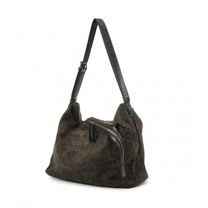 American Original Retro Square Canvas Women Bag New Personalized High-end Feel Vintage Irregular Symmetrical Diagonal Cross Bags
