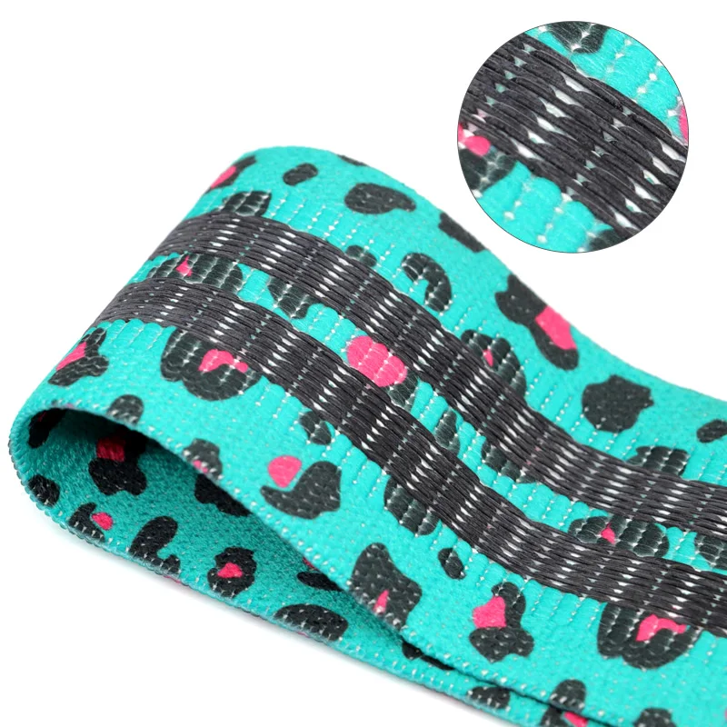 Green Leopard Print Fitness Resistance Bands Hip Lifting Set Bands Red Handy Accesorios Para Yoga Pilates Home Gym Equipment