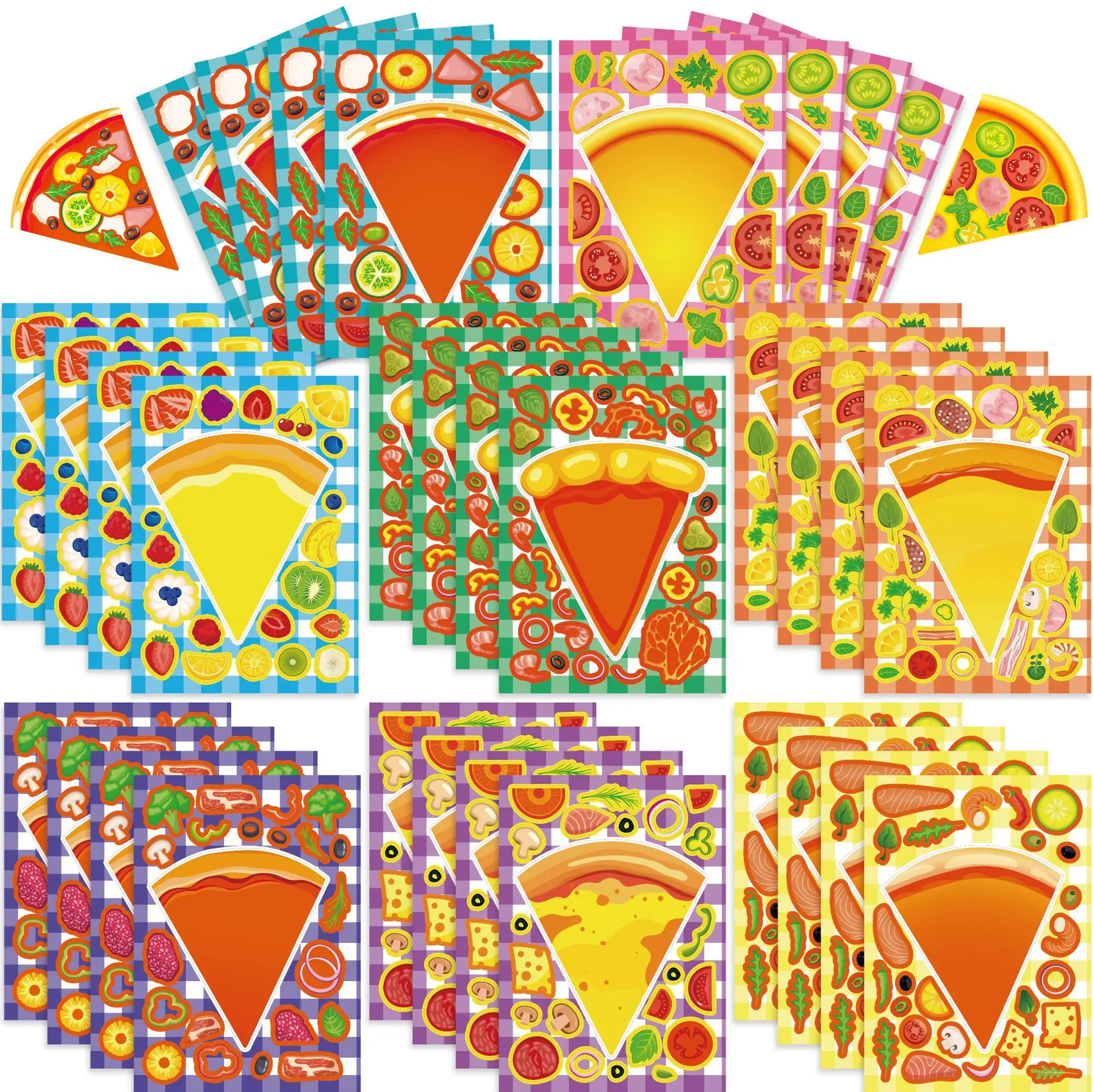 8/16 arkuszy Cute Cartoon Diy gotowanie pizzy Puzzle naklejki DIY telefon Laptop bagaż deskorolka Graffiti naklejki zabawa dla dziecka prezent