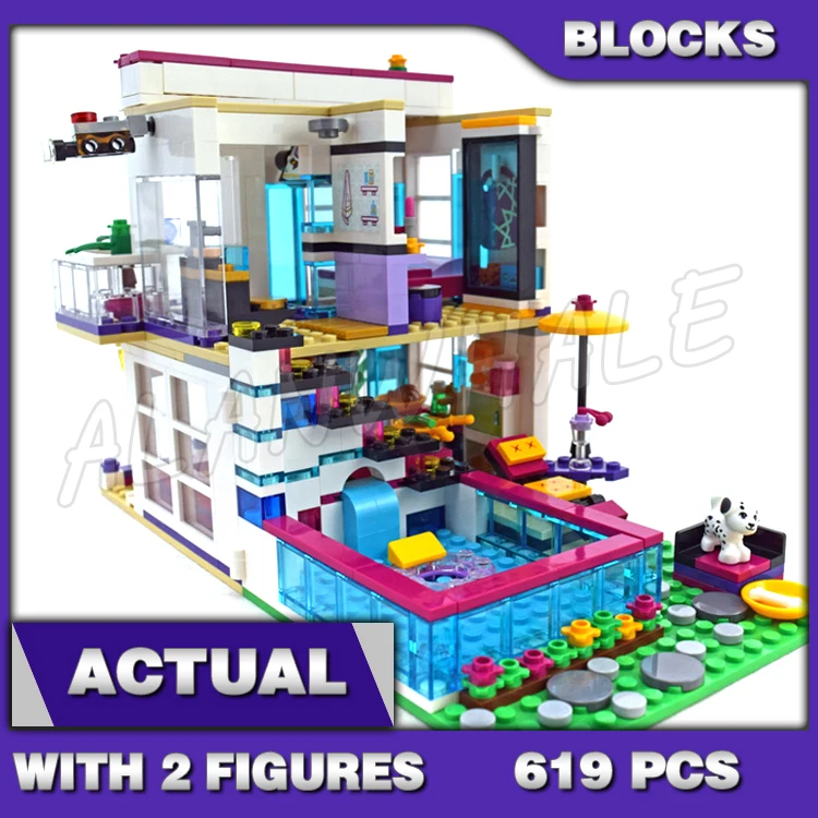 619pcs Friends Livi's Pop Super Star House Mixed 10498 Model Building Brick Blocks Children toys Kids toys Compatible with