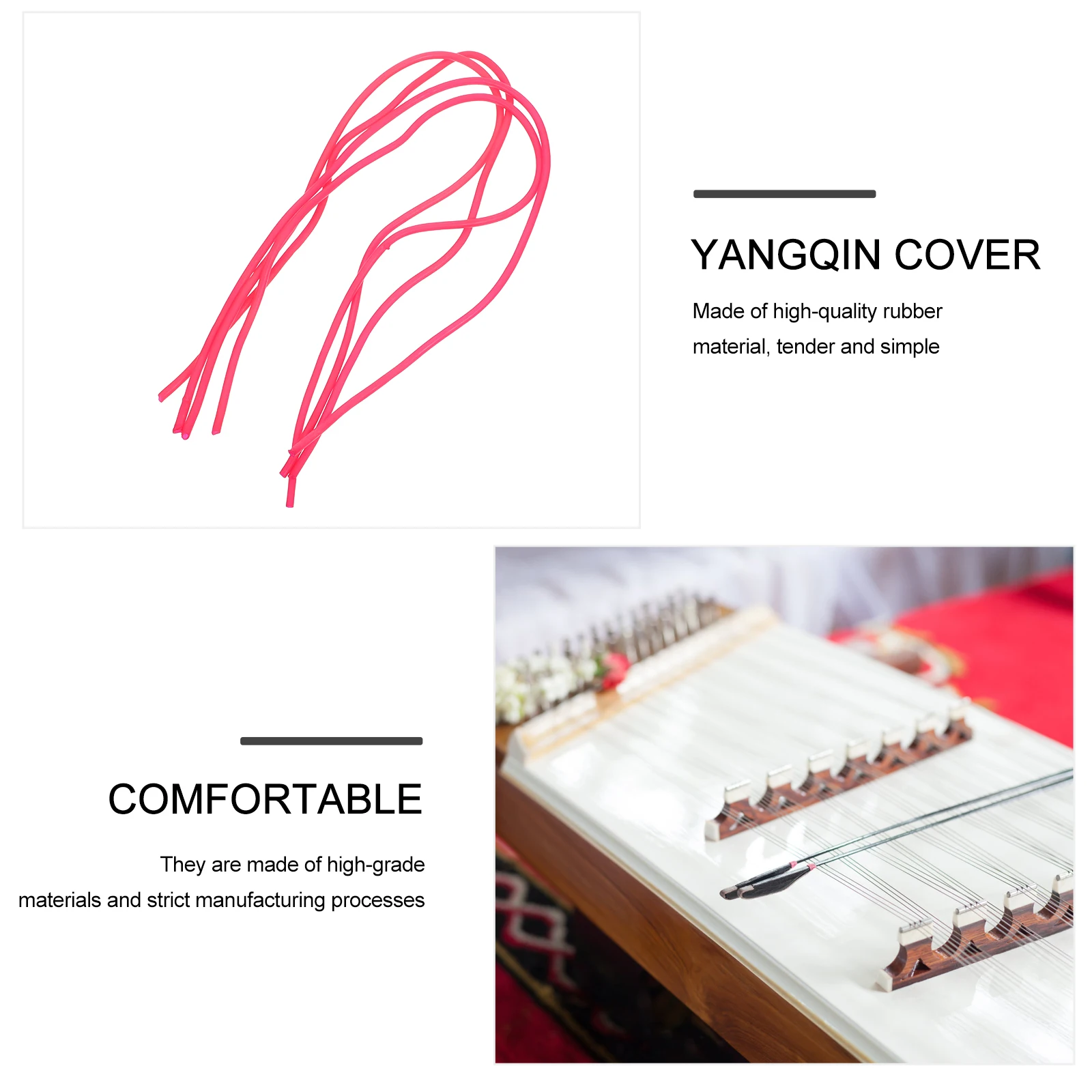 

4 Pcs Yangqin Pipe Protective Cover Accessories Dulcimer Anti-oxidation