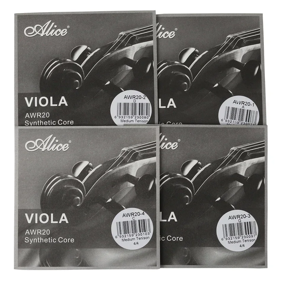 Alice AWR20 Viola Strings Ni-Cr And Pure Silver Winding Steel and Synthetic Nylon Core For 16“ Viola Strings Set