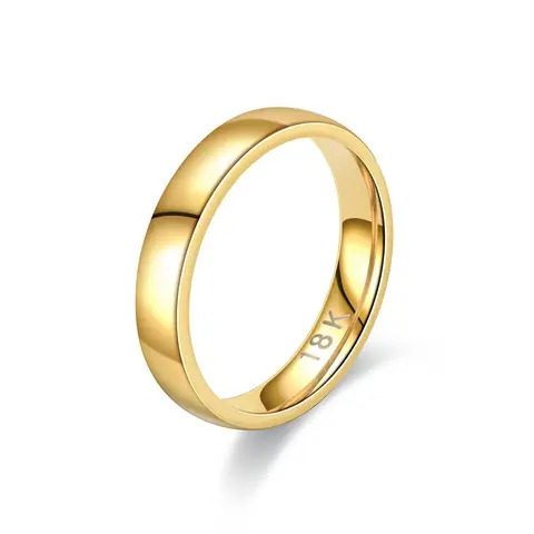 Gold Plated Ring Colour Fashion Women's Simple Couple's Wedding Ring Engagement Jewellery Gift