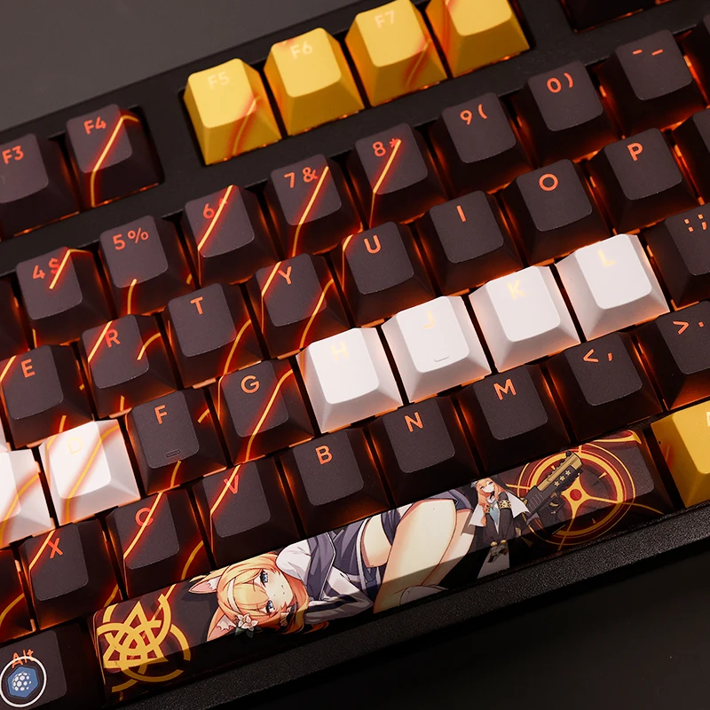 108Keys/Set Blue Archive Iochi Mari PBT Keycaps Anime Games Beauty Girl Key caps Cherry Height for DIY Mechanical Keyboards