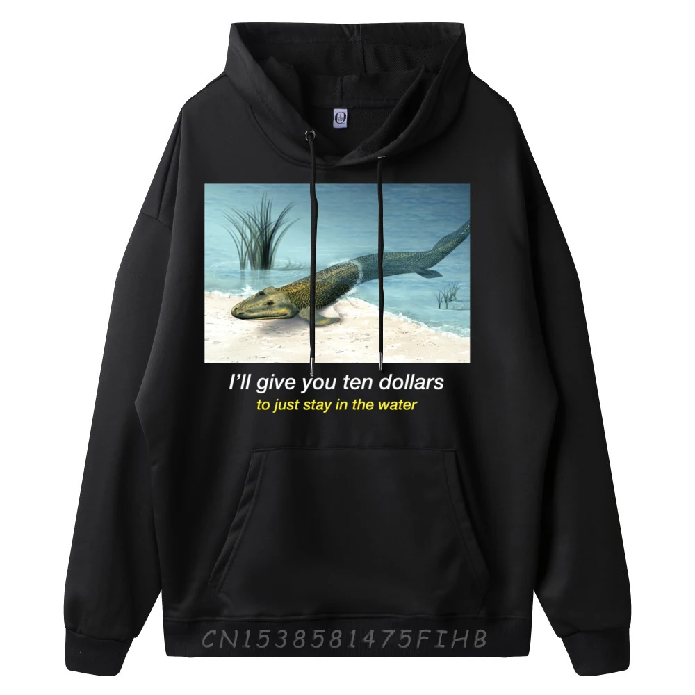 evolution fish meme ironic sarcastic parody funny joke dumb Graphic Sweatshirts Autumn Men's Clothing Group