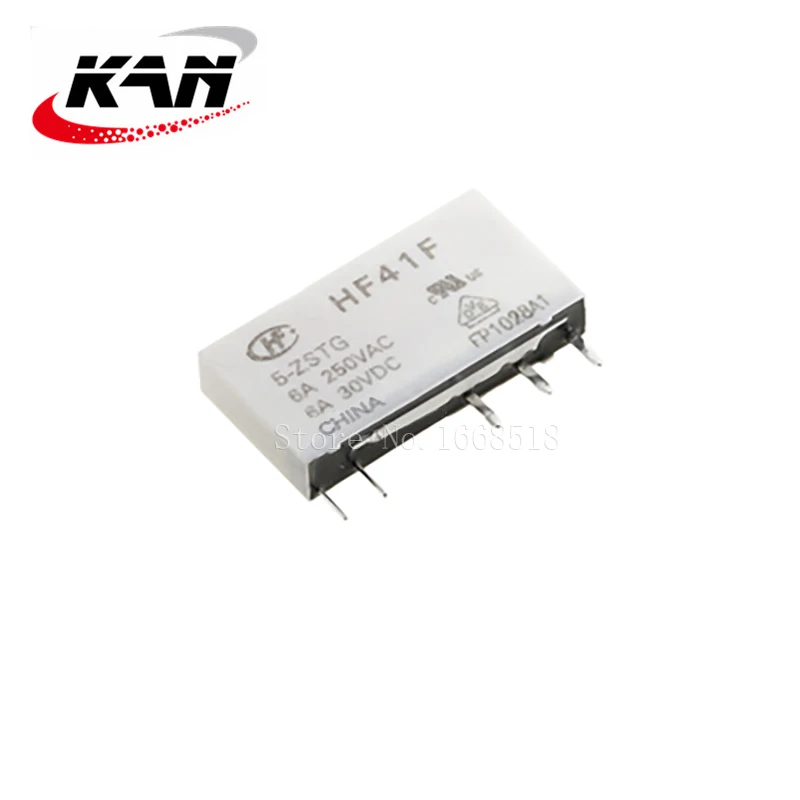 Imagem -04 - Relé de Poder Hf41f5-hs Hf41f12-hs Hf41f24-hs 5vdc 12vdc 24vdc 6a 250vac 4pin Original Novo 50 Pcs