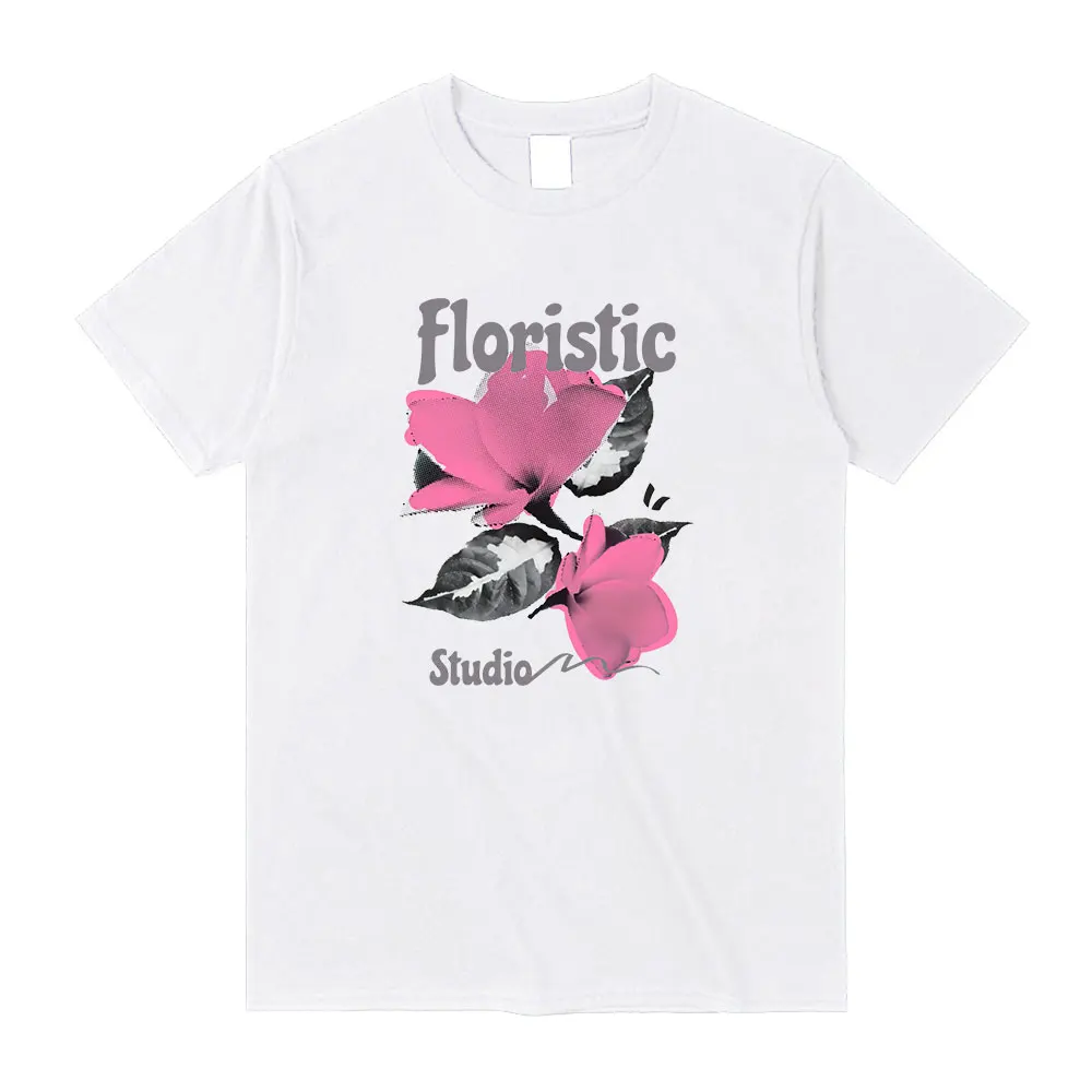 Summer Good seeds and flower Print T-shirt  Casual Crewneck Creative Fashion Cartoon  Women's Comfortable Y2K  Short-sleev tops