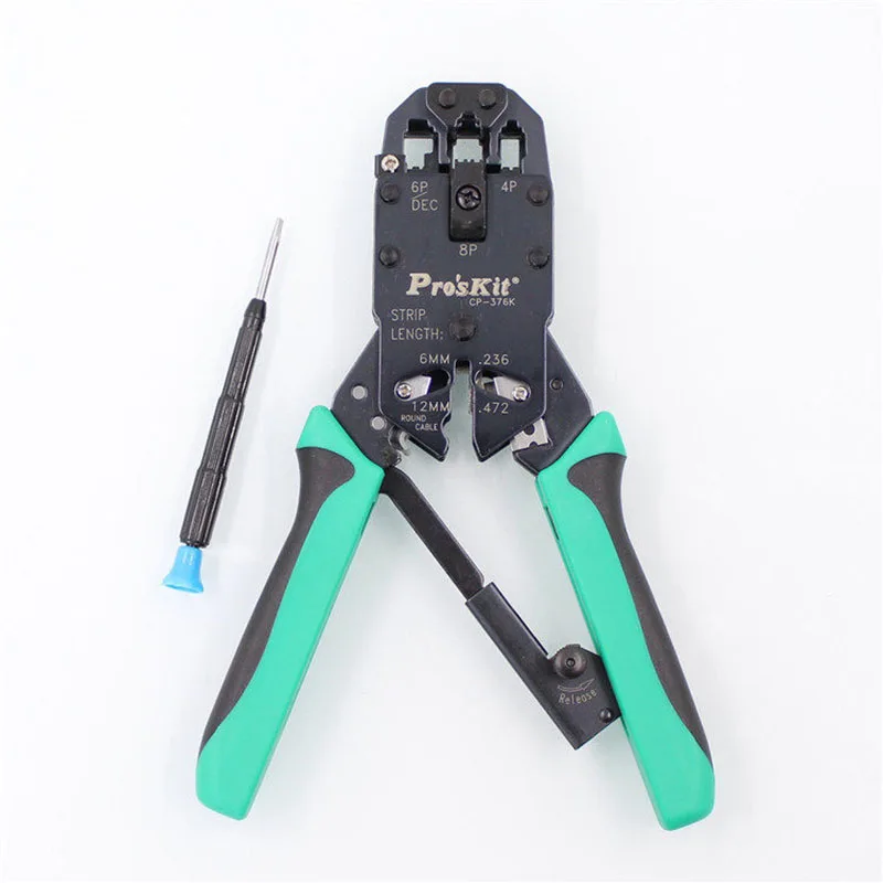 أداة تجعيد الشبكة CP-376K 4-6-8P كماشة تجعيد بسقاطة ثلاثية المنافذ دقيقة وقوية لتركيب الشبكة الاحترافية