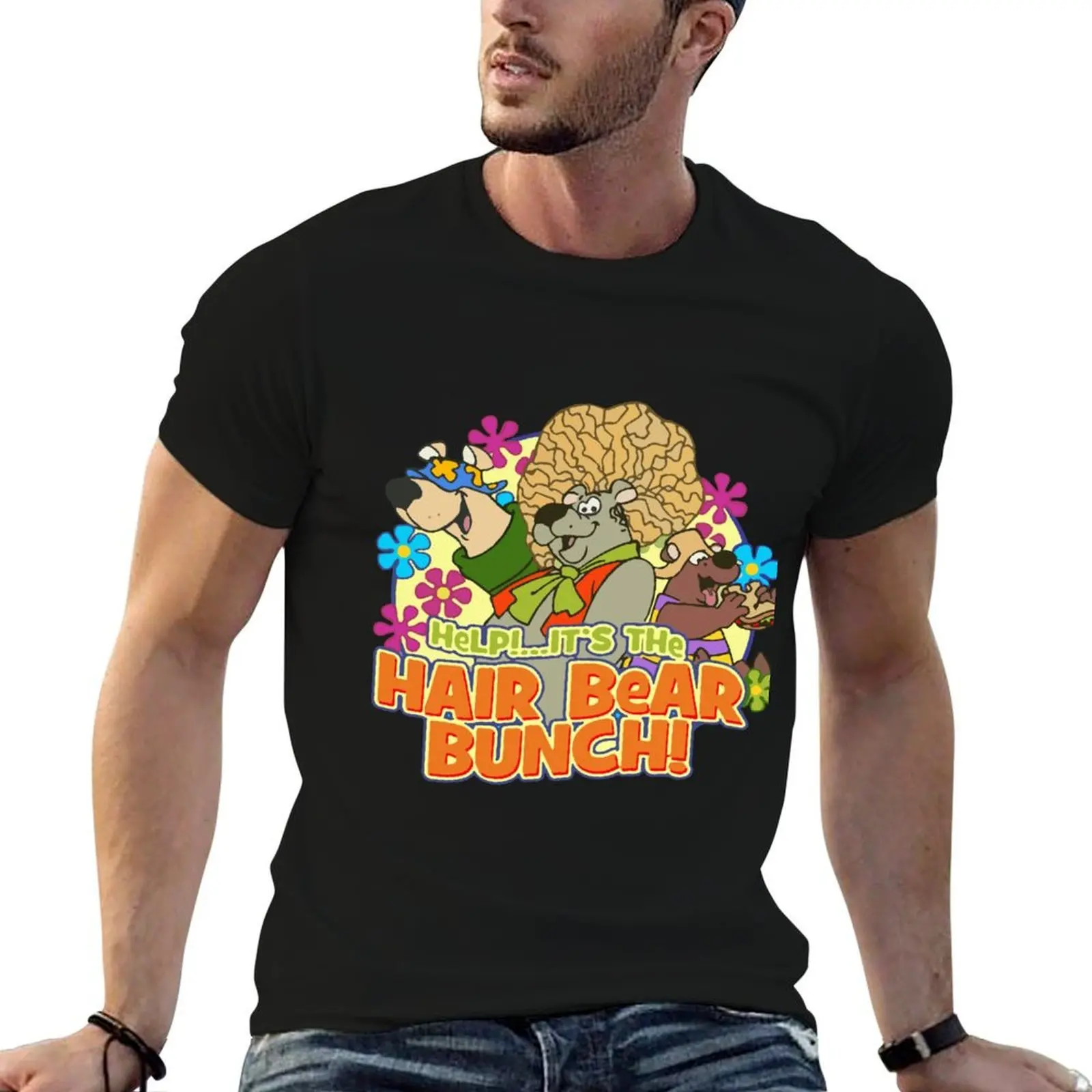 It's the Hair Bear Bunch T-Shirt oversized anime men clothing