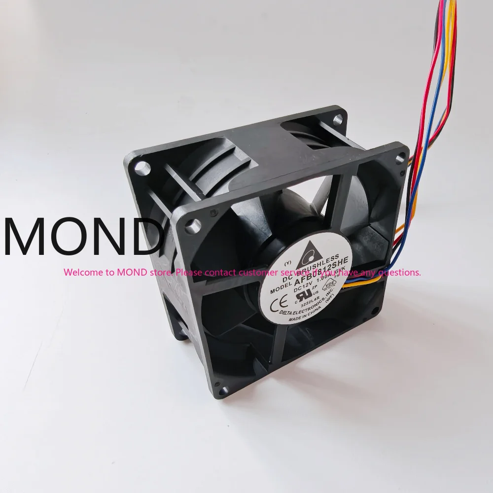 Delta AFB0812SHE Server Cooling Fan Dual Ball Silent PMW Radiator CPU Power Supply Inverter 8038 8CM DC12V 1.00A 5000RPM