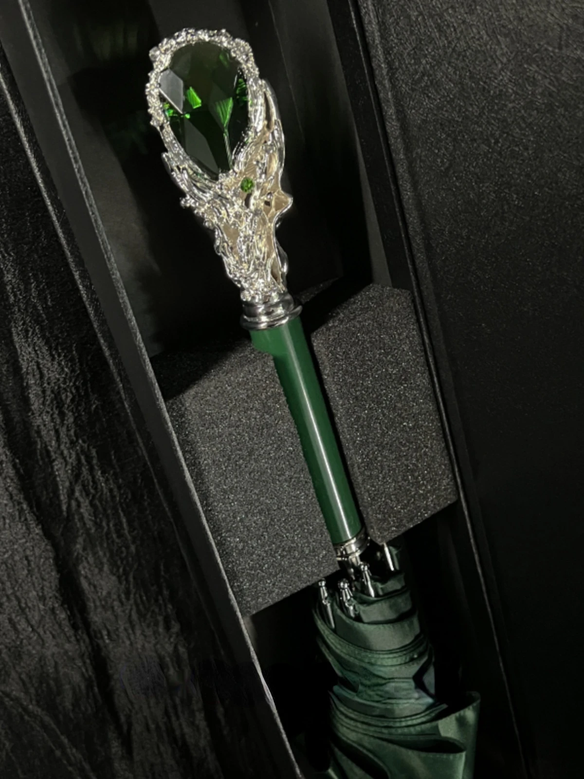 DanMunier Slytherin magic wand emerald dark green umbrella female long handle luxury luxury gift box