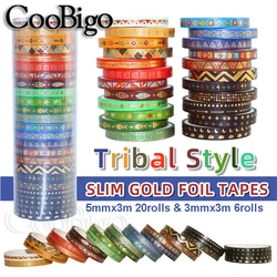 1 Set Bronzing Washi Tape Masking Tapes Tribal Peoples Style Stickers  Decorative Stationery Journal Wrapping DIY Craft Supplies