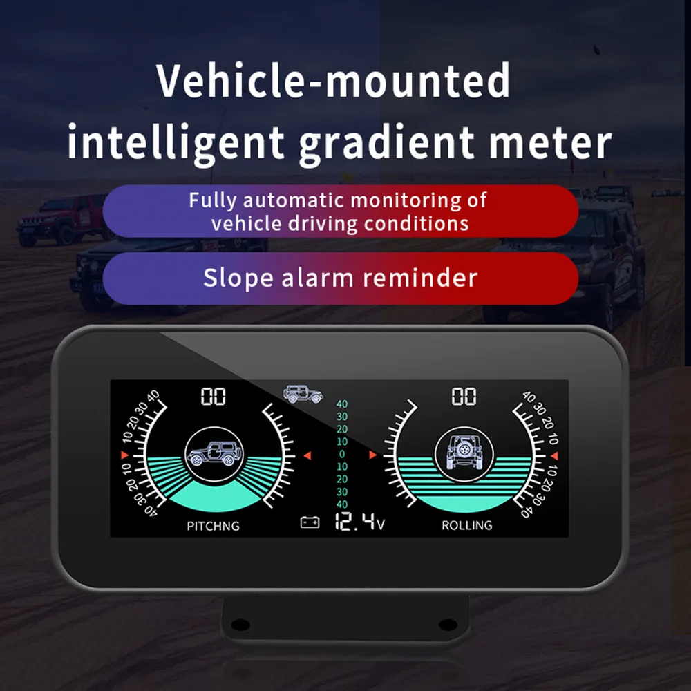Rhaxel Digital Inclinometer Clinometer Head Up Display Angle Slope Meter HUD with Volt Monitoring for Cars Off-Road Vehicles