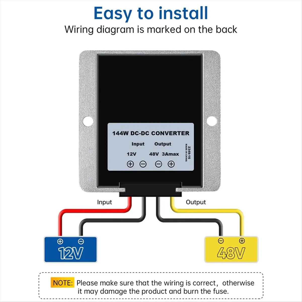 Convertidor de voltaje impermeable IP67 de 60W para MINI, 12V de aumento 20V 3A para MINI