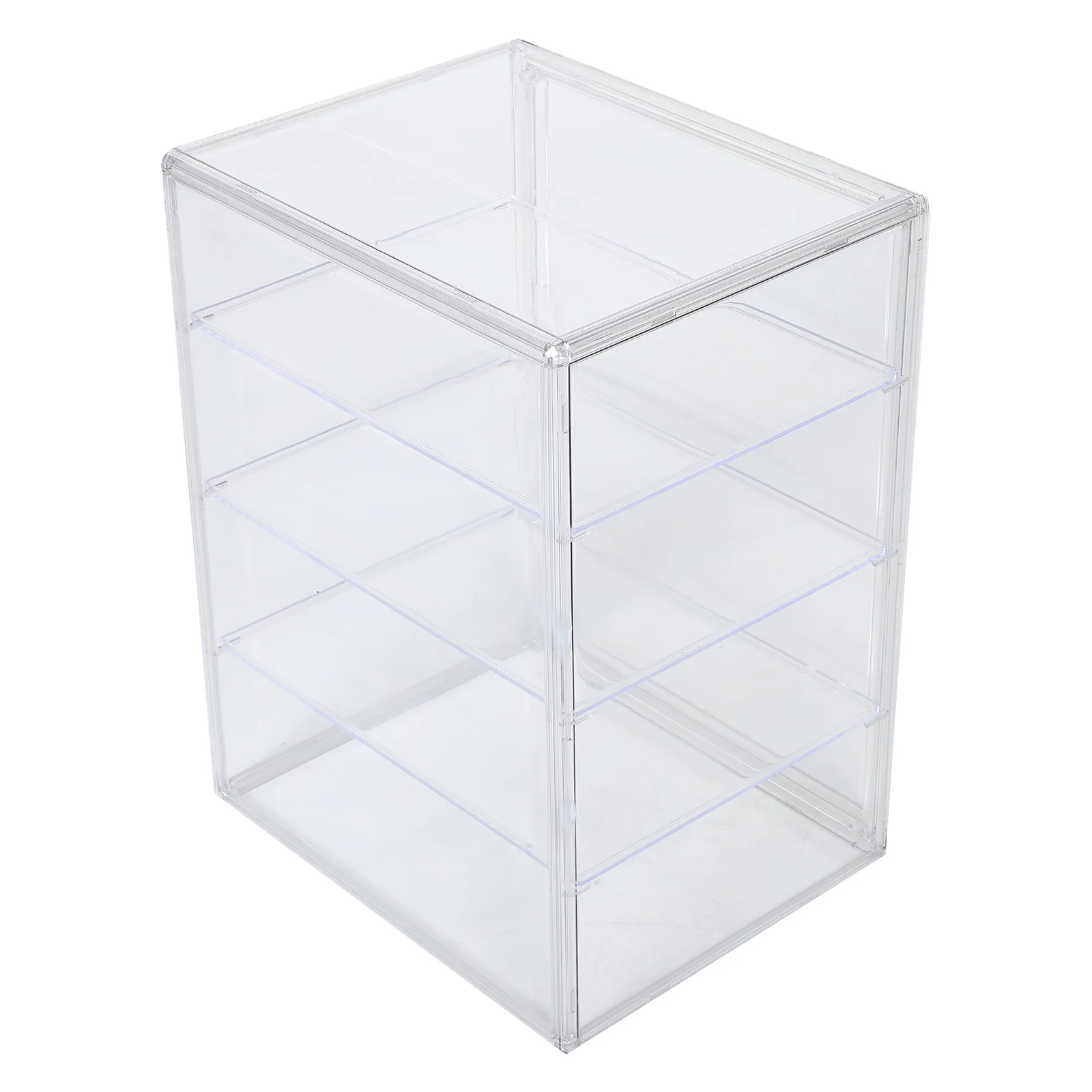 

4-Tier Adjustable Transparent Bread Display Cabinet Magnetic Door Bakery Pastry Display Case Countertop Bread Storage Container