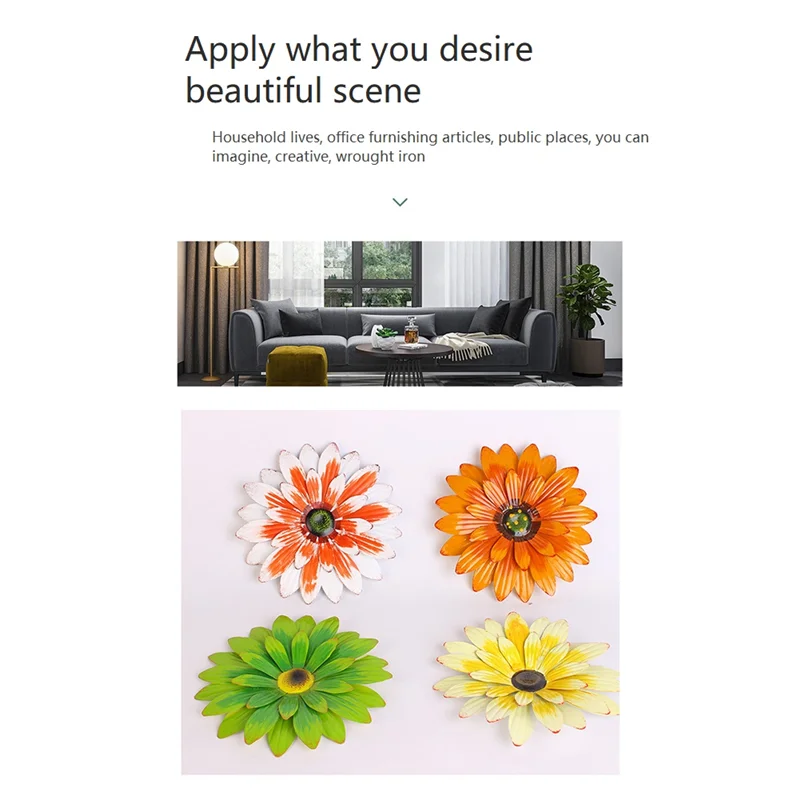 EDT-حديقة فناء حديد عباد الشمس فيلا الديكور البستنة الجدار الشنق