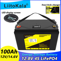 LiitoKala 12.8V 30A 90Ah  Lifepo4 Battery Pack Lithium Iron Phosphate Deep Cycle Batteries for boat motor inverter EU US Tax Fre