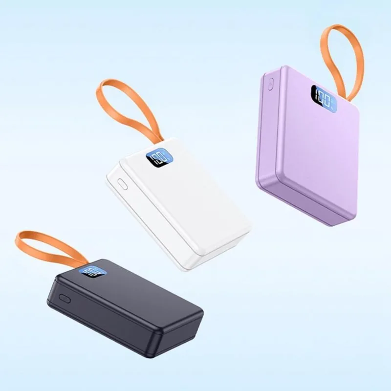 DT98 DIY Power Bank Shell 22.5W, 3x21700 Battery Charging Case with Cable Solderless Housing Purple, Portable Backup